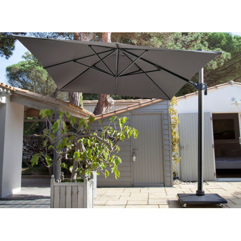 Parasol déporté 3 x 4 m NH20 inclinable et rotatif -Taupe