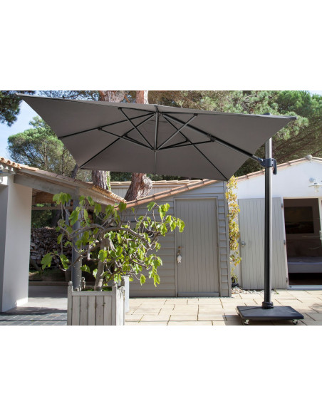 Parasol déporté 3 x 4 m NH20 inclinable et rotatif -Taupe