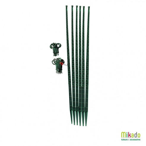 Lot de 6 tuteurs Mikado 180 cm Vert  - Pouss'vert