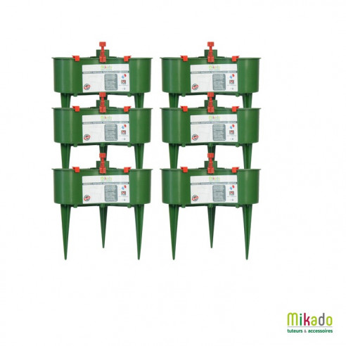 Lot de 6 réservoirs 2L pour tuteur - Vert - Pouss'vert