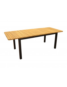 Table Balito 160/220 x 90 en aluminium et acacia  - Graphite