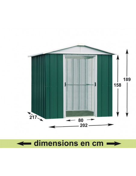 Abri de jardin métal Yarmaster 4.4 m² sans plancher - Vert sapin - Trigano Jardin