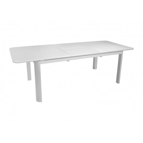 Table de jardin EOS extensible 180/240x100 en aluminium - Blanc