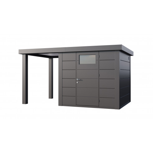 Abri de jardin Eleganto / Classico 2424 Anthracite avec Lounge à gauche - Telluria