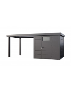 Abri de jardin Eleganto / Classico 2424 Anthracite avec Lounge large à gauche - Telluria