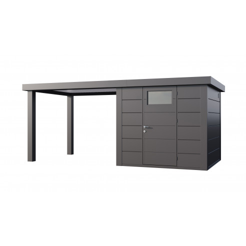 Abri de jardin Eleganto / Classico 2424 Anthracite avec Lounge large à gauche - Telluria