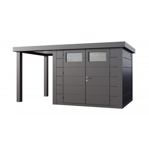 Abri de jardin Eleganto / Classico 2724 Anthracite avec Lounge small ouvert à gauche - Telluria