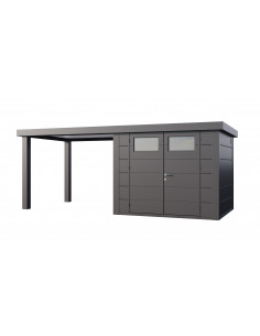 Abri de jardin Eleganto / Classico 2724 Anthracite avec Lounge large ouvert à gauche - Telluria