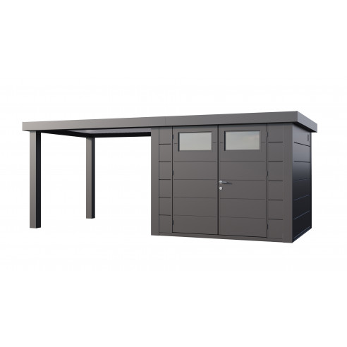 Abri de jardin Eleganto / Classico 2724 Anthracite avec Lounge large ouvert à gauche - Telluria