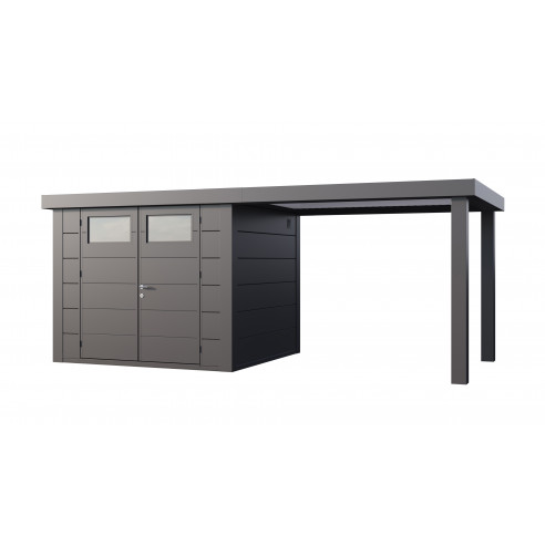 Abri de jardin Eleganto / Classico 2724 Anthracite avec Lounge large ouvert à droite - Telluria