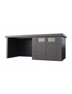 Abri de jardin Eleganto / Classico 2724 Anthracite avec Lounge small fermé à gauche - Telluria