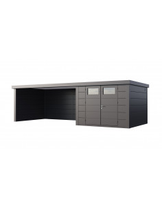 Abri de jardin Eleganto / Classico 3030 Anthracite avec Lounge XL à gauche - Telluria