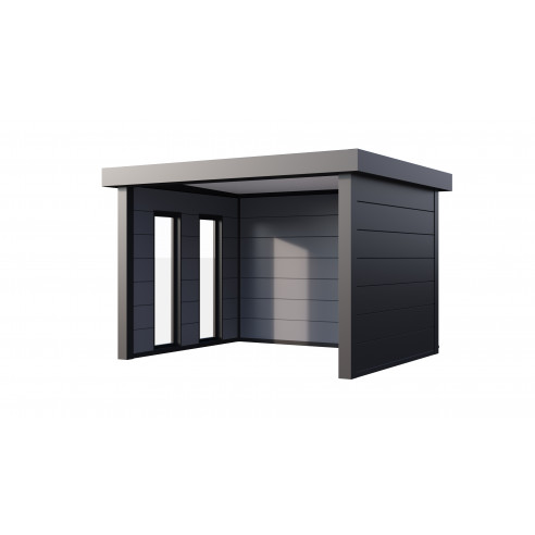 Auvent de jardin Singolo 3630 +2 fenêtres - Anthracite - Telluria