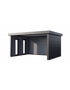 Auvent de jardin Singolo 4836 + 2 fenêtres - Anthracite - Telluria