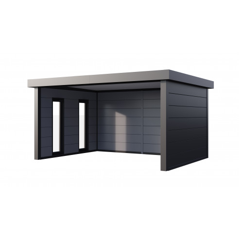 Auvent de jardin Singolo 4836 + 2 fenêtres - Anthracite - Telluria