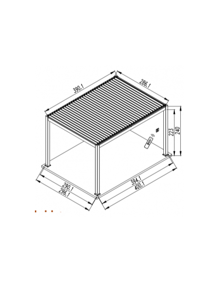 Achat Tonnelle Bioclimatique ZEPHIR 3x4M - Aluminium - Lames motorisées - Gris - PROLOISIRS