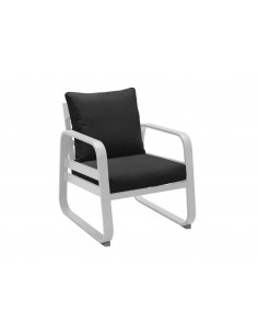 Fauteuil sofa TONIO en aluminium- Blanc / chiné gris - PROLOISIRS