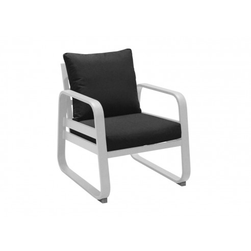 Fauteuil sofa TONIO en aluminium- Blanc / chiné gris - PROLOISIRS