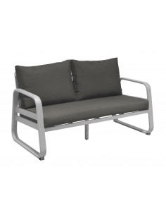 Canapé sofa TONIO en aluminium 2.5P - Blanc / chiné gris - PROLOISIRS