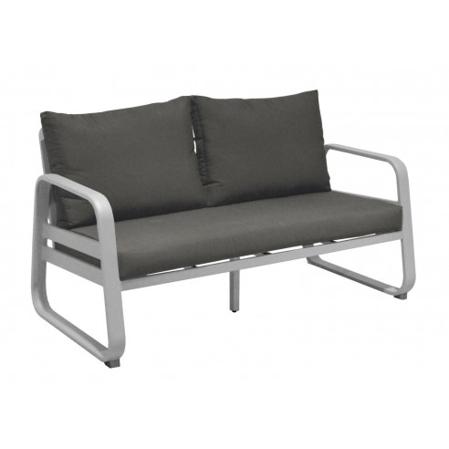 Canapé sofa TONIO en aluminium 2.5P - Blanc / chiné gris - PROLOISIRS