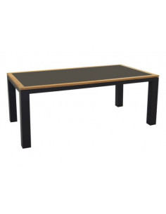 Achat Table TORINO 192x102 cm - Aluminium et céramique - Graphite / Teck / Black boreal - PROLOISIRS