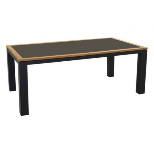 Achat Table TORINO 192x102 cm - Aluminium et céramique - Graphite / Teck / Black boreal - PROLOISIRS