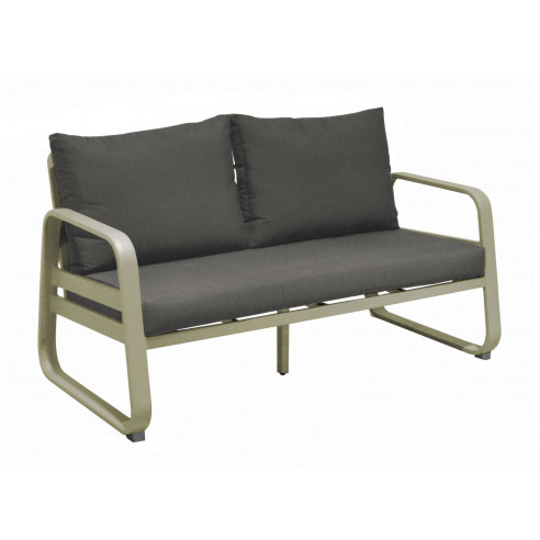 Canapé sofa TONIO 2,5 PL en aluminium - Sauge / chiné gris - PROLOISIRS