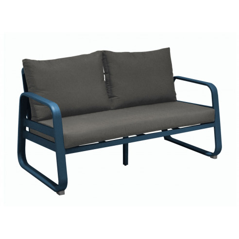 Canapé sofa TONIO 2.5 PL en aluminium - Bleu / Chiné gris - PROLOISIRS