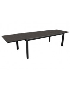 Achat Table SINNES 200 / 300 x 104 cm - Aluminium / Fundermax - Graphite / Blackjack - PROLOISIRS