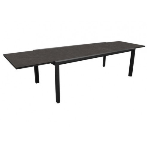 Achat Table SINNES 200 / 300 x 104 cm - Aluminium / Fundermax - Graphite / Blackjack - PROLOISIRS