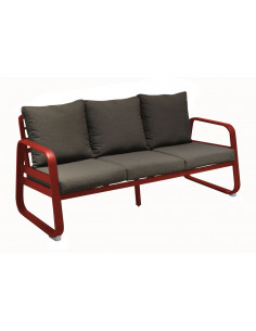 Canapé sofa TONIO en aluminium - Rouge / Chiné gris - PROLOISIRS