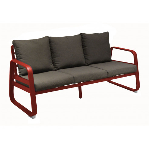 Canapé sofa TONIO en aluminium - Rouge / Chiné gris - PROLOISIRS