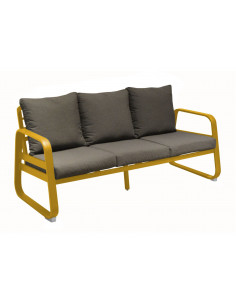Canapé sofa TONIO 3P en aluminium - Miel / Gris chiné - PROLOISIRS