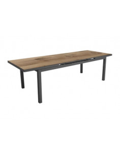Achat Table extensible TERAMO - Aluminium - 180 / 240 x 90 - Graphite / Chêne - PROLOISIRS