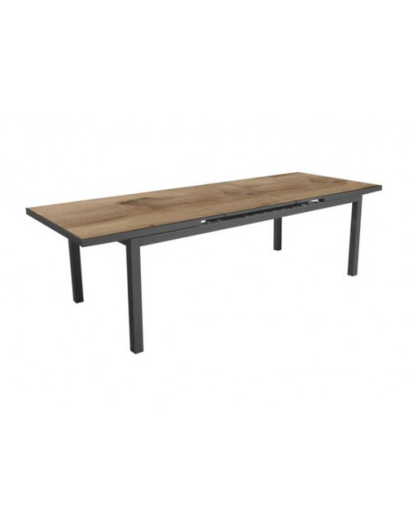 Achat Table extensible TERAMO - Aluminium - 180 / 240 x 90 - Graphite / Chêne - PROLOISIRS