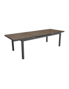 Achat Table extensible TERAMO - Aluminium - 180 / 240 x 90 - Graphite / Bambou - PROLOISIRS