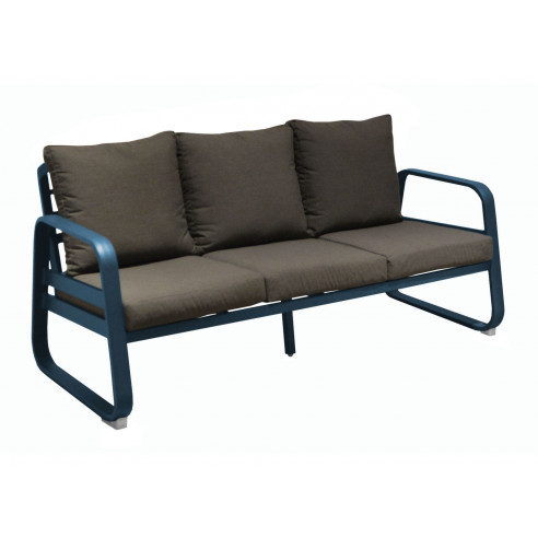 Canapé sofa TONIO 3P en aluminium - Bleu / Chiné gris - PROLOISIRS