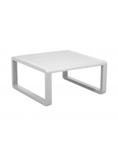 Table basse TONIO 80x80 en aluminium - Blanc - PROLOISIRS