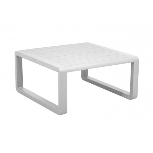 Table basse TONIO 80x80 en aluminium - Blanc - PROLOISIRS