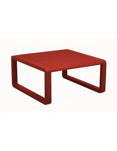 Table basse TONIO 80x80 en aluminium - Rouge - PROLOISIRS