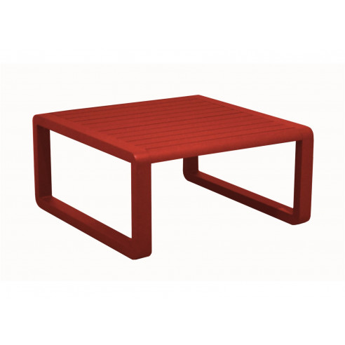 Table basse TONIO 80x80 en aluminium - Rouge - PROLOISIRS