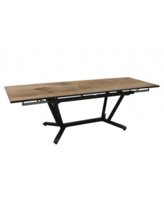 Achat Table VITA - 8 à 12 personnes - Aluminium et HPL - Graphite / Chêne - PROLOISIRS
