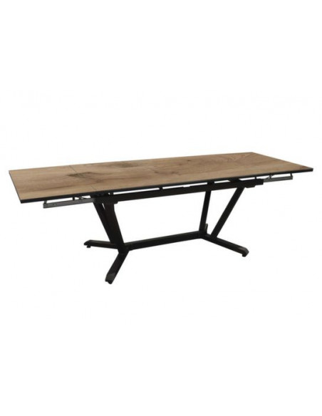 Achat Table VITA - 8 à 12 personnes - Aluminium et HPL - Graphite / Chêne - PROLOISIRS