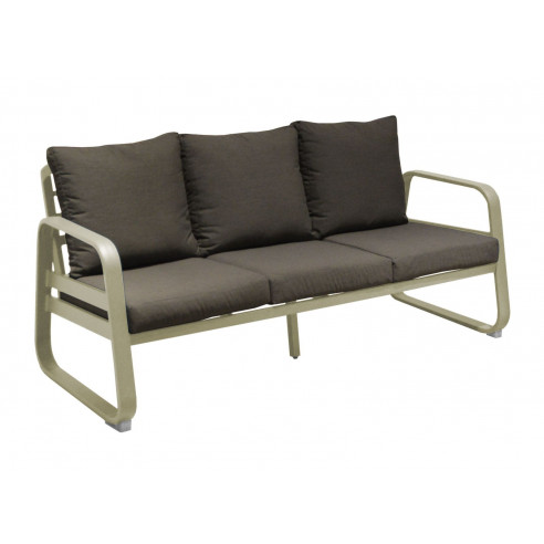 Canapé sofa TONIO 3P en aluminium - Sauge / Chiné gris