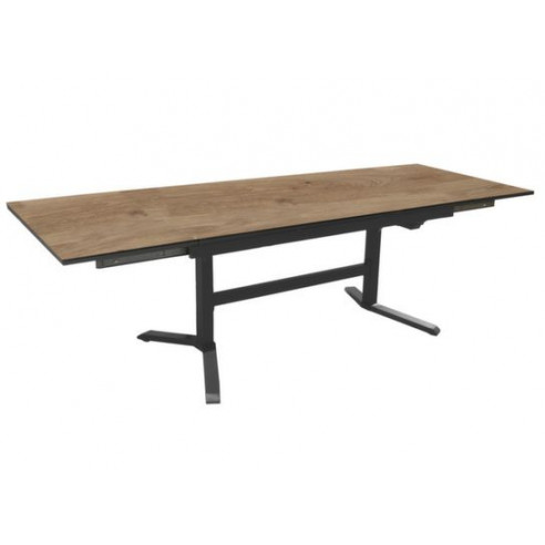 Achat Table SOTTA  6 à 10 personnes - Aluminium et HPL - Graphite / Chêne - PROLOISIRS