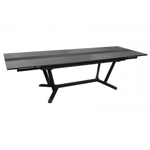 Table GALLEO 150/200/250x90 en ALU/HPL/LATTES - Graphite / Ardoise - PROLOISIRS