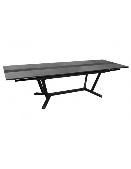 Table GALLEO 150/200/250x90 en ALU/HPL/LATTES - Graphite / Ardoise - PROLOISIRS