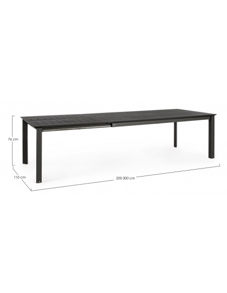 Achat Table de jardin extensible KONNOR - 200/300 x 110 cm - BIZZOTTO