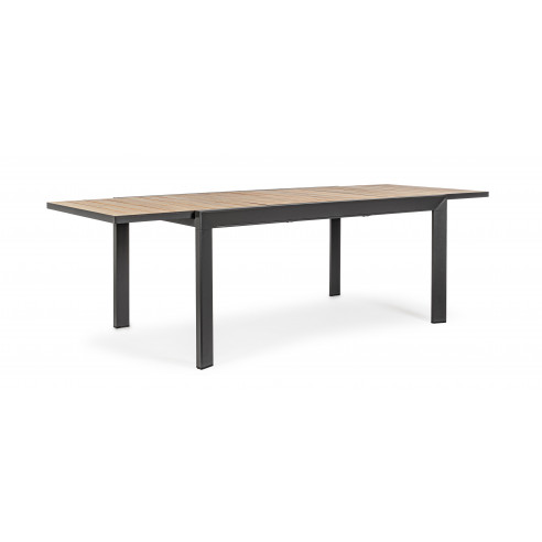 Achat Table extensible BELMAR - 160 / 240 x 100 cm - Naturel / Anthracite - BIZZOTTO