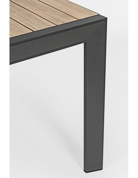 Achat Table extensible BELMAR - 160 / 240 x 100 cm - Naturel / Anthracite - BIZZOTTO